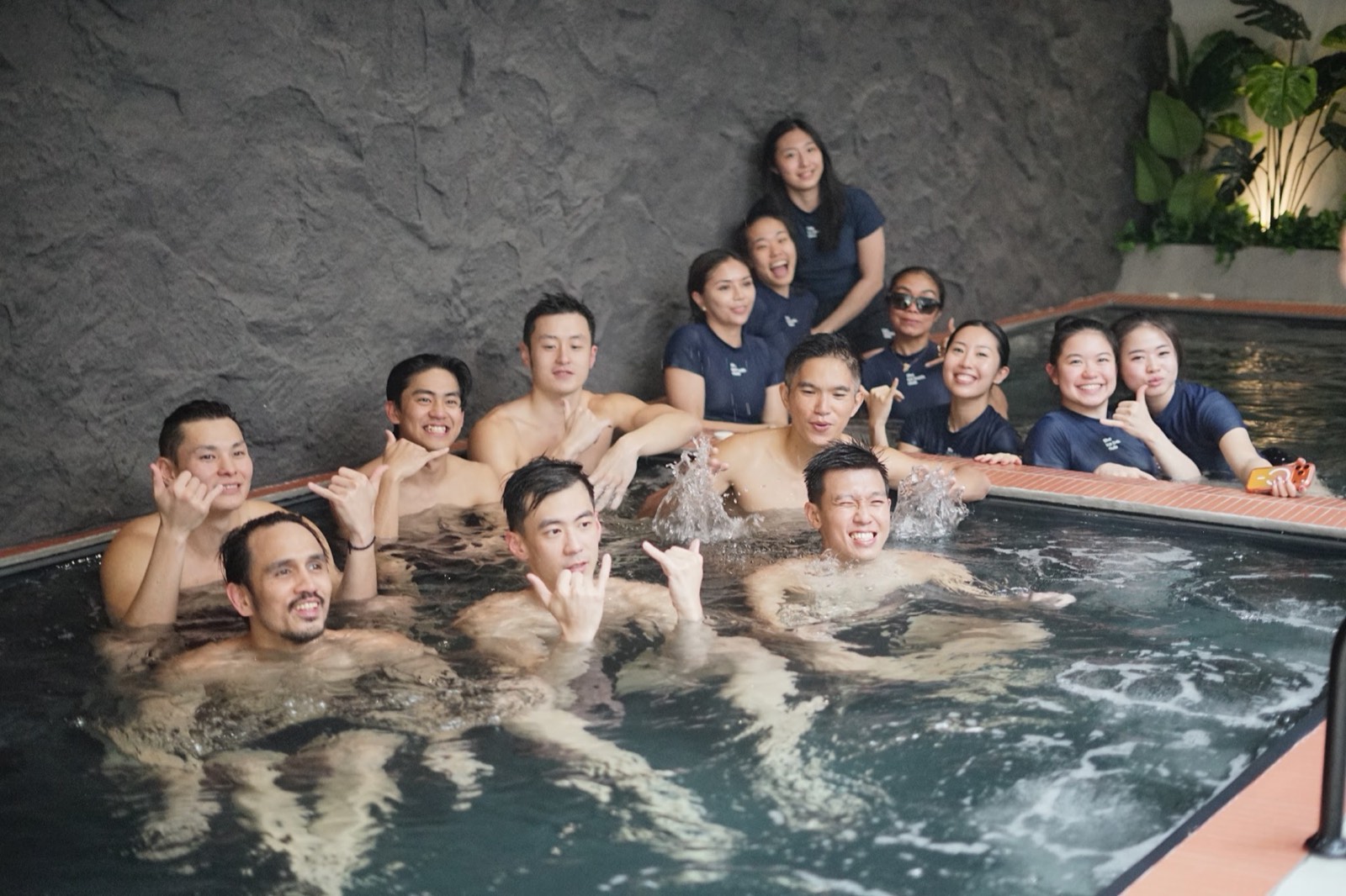 A crew in the ice bath at Gunawarman, Jakarta