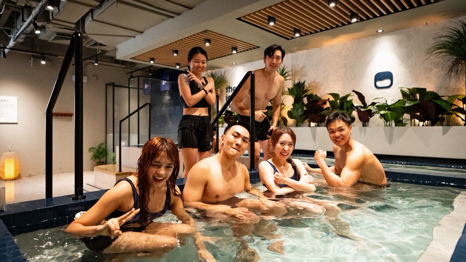 A group in the ice bath at Kennedy Town, Hong Kong