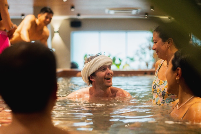 Member relaxing in the water